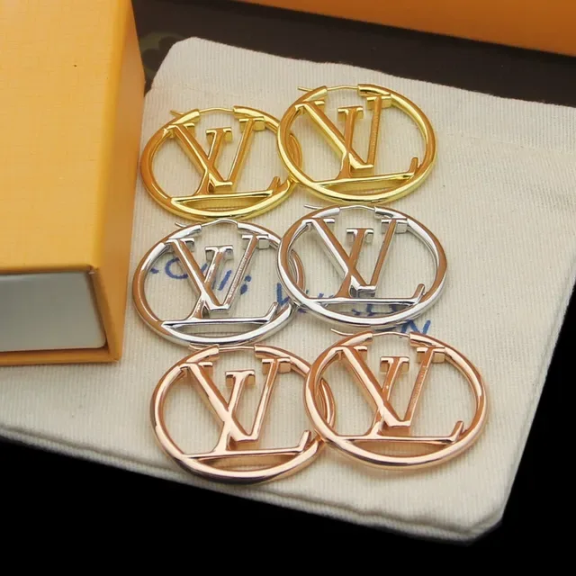 Boucles d'oreilles Louis Vuitton LV Circle Hoop Gold Silver Circular Interlocking Monogram 5