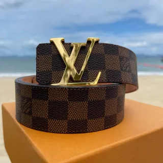 Louis Vuitton LV Initiales Damier Ebène Leather Belt