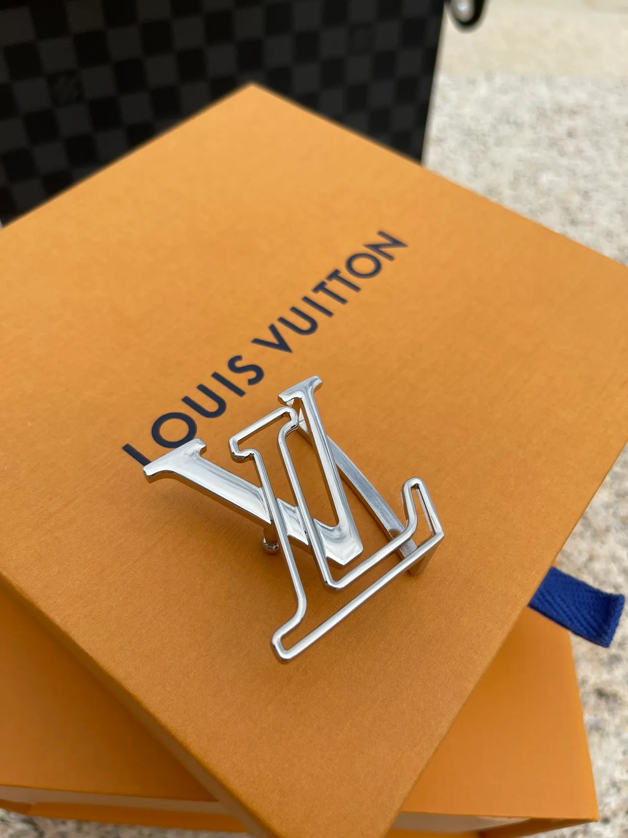 Louis Vuitton LV Initiales Damier Ebène Leather Belt 3