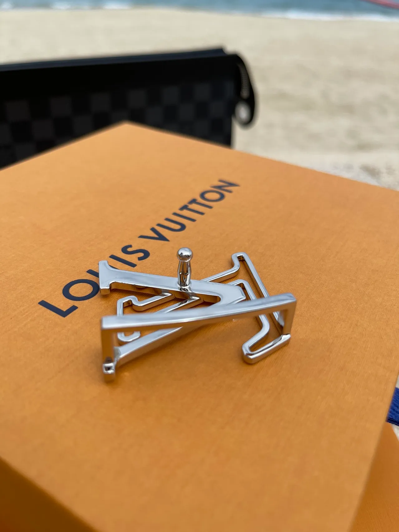 Louis Vuitton LV Initiales Damier Ebène Leather Belt 4