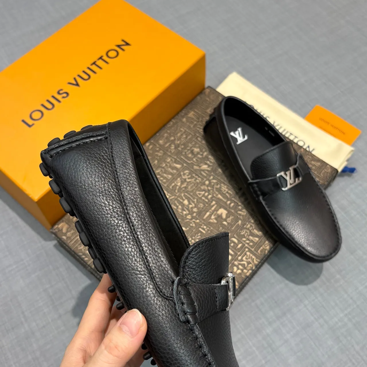 Louis Vuitton LV Loafer Black Pebbled Leather Loafers 3