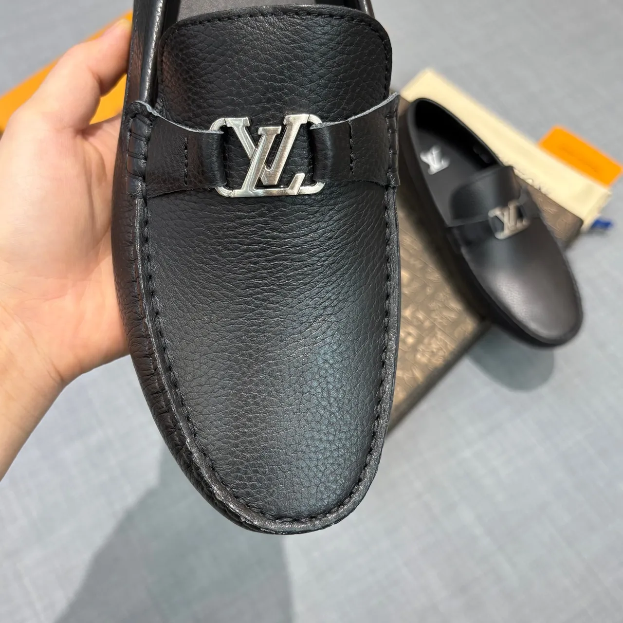 Louis Vuitton LV Loafer Black Pebbled Leather Loafers 4