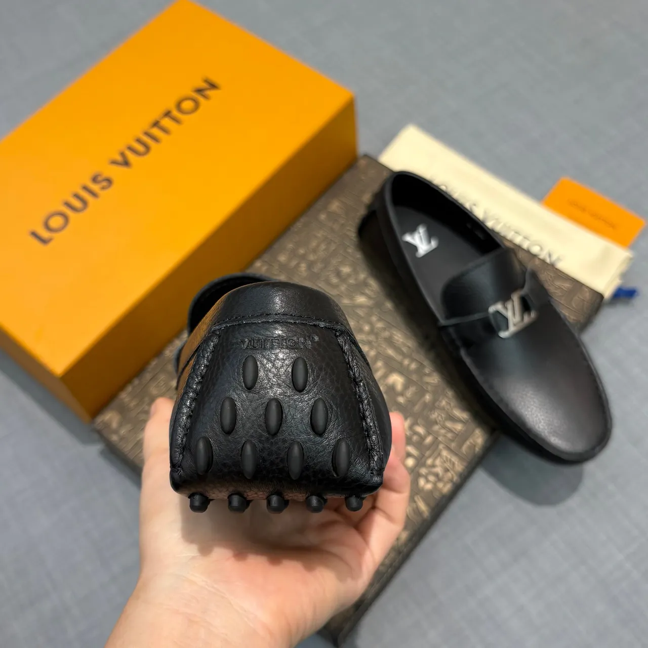 Louis Vuitton LV Loafer Black Pebbled Leather Loafers 5