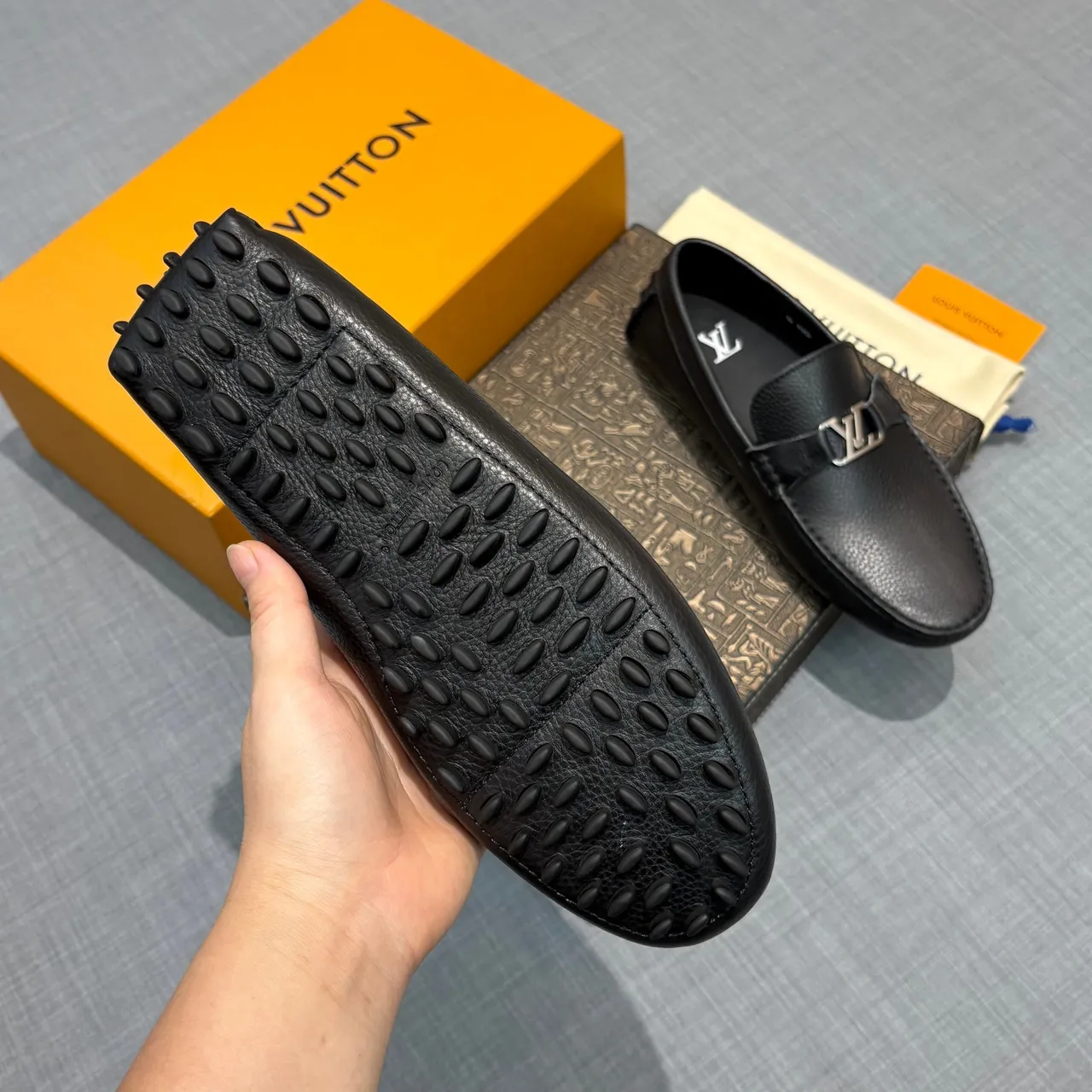 Louis Vuitton LV Loafer Black Pebbled Leather Loafers 6