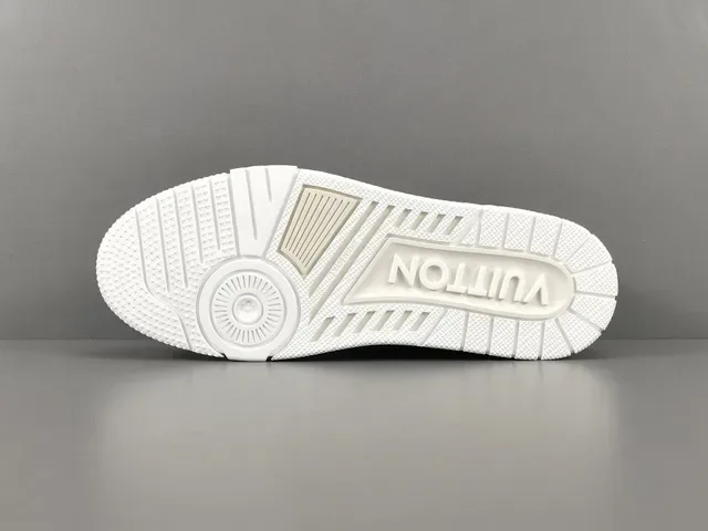 Louis Vuitton LV Trainer Beige Blanco Monogram Canvas Upper Suela Gruesa Multicapa Lifestyle Sneakers 13