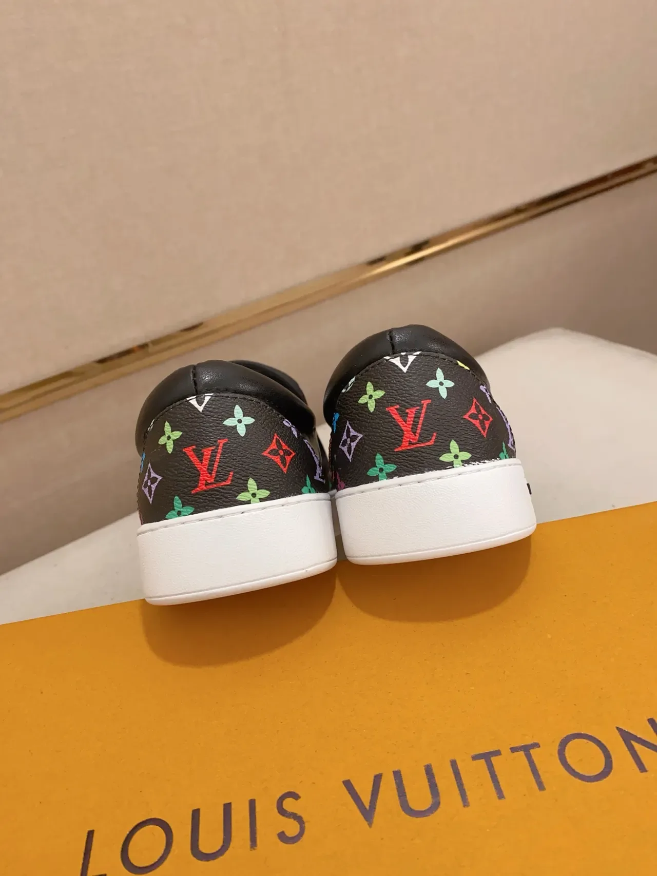 Louis Vuitton LV Trainer Black Multicolor Slip-On Monogram-Printed Lifestyle Sneakers 2