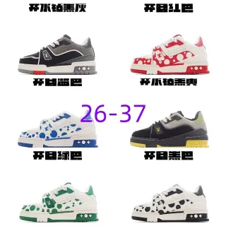 Louis Vuitton LV Trainer Noir Blanc tige en Mesh-Suede superposée plaque Monogram bride sneakers lifestyle