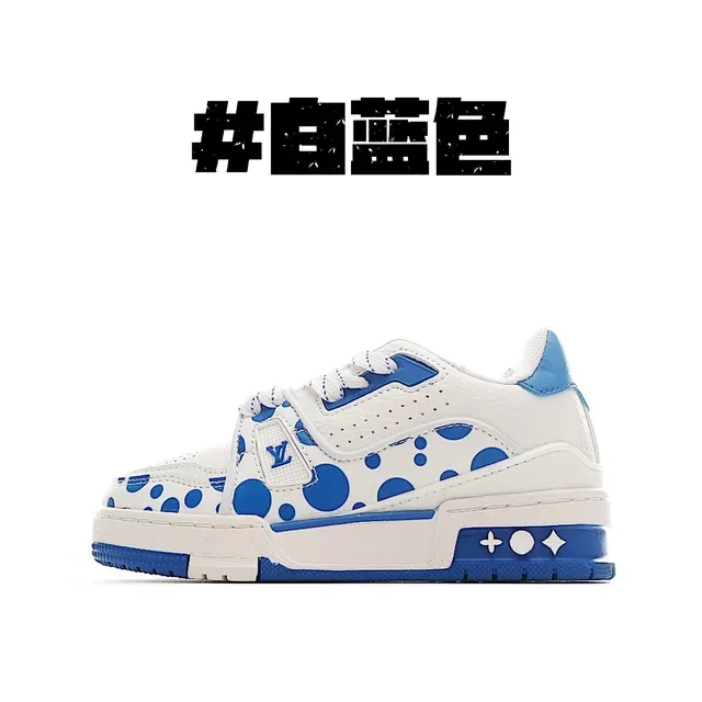 Louis Vuitton LV Trainer Black White Layered Mesh-Suede Upper Monogram Plaque Strap Lifestyle Sneakers 6