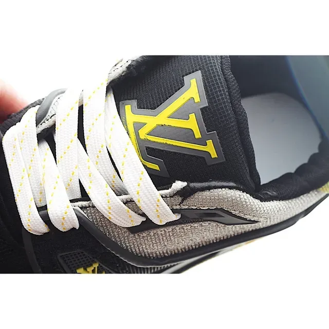 Louis Vuitton LV Trainer Black White Layered Mesh-Suede Upper Monogram Plaque Strap Lifestyle Sneakers 15
