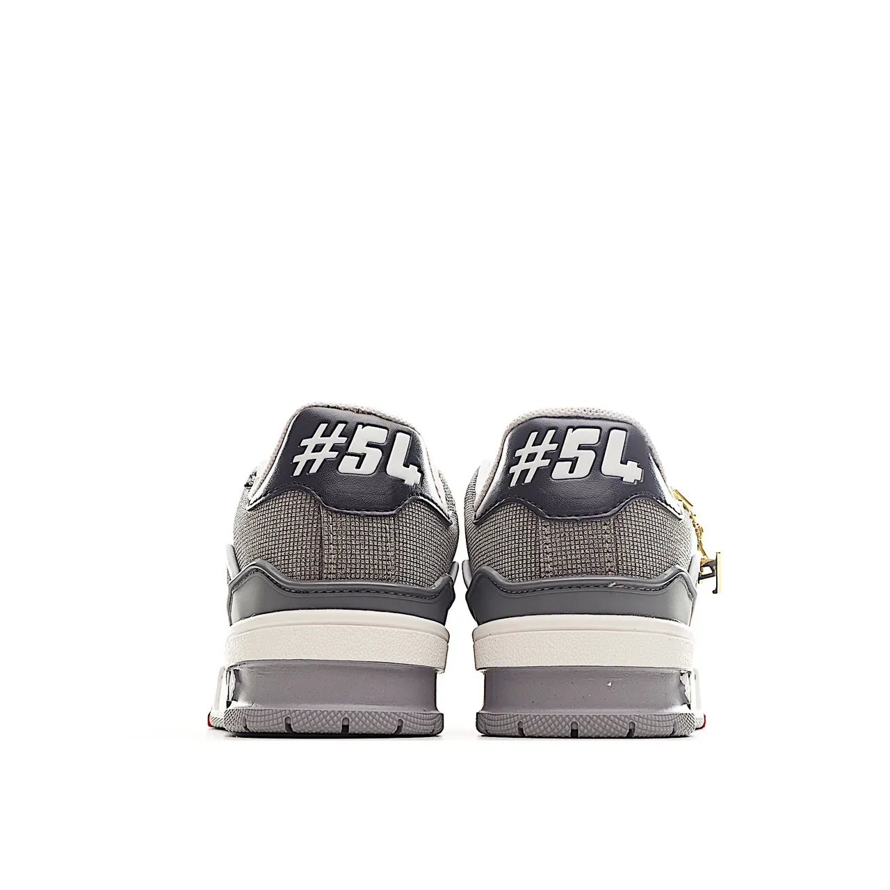 Louis Vuitton LV Trainer Black White Layered Mesh-Suede Upper Monogram Plaque Strap Lifestyle Sneakers 23