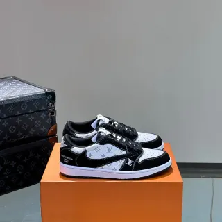 Louis Vuitton LV Trainer Sneakers Lifestyle Negros y Blancos Monograma Canvas Suede Overlays