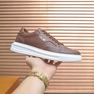 Louis Vuitton LV Trainer Marrón Blanco Cuero Superior Suela Plataforma Zapatillas Lifestyle