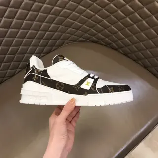 Louis Vuitton LV Trainer Zapatillas Lifestyle Marrones Blancas Monograma Canvas Cuero Paneles
