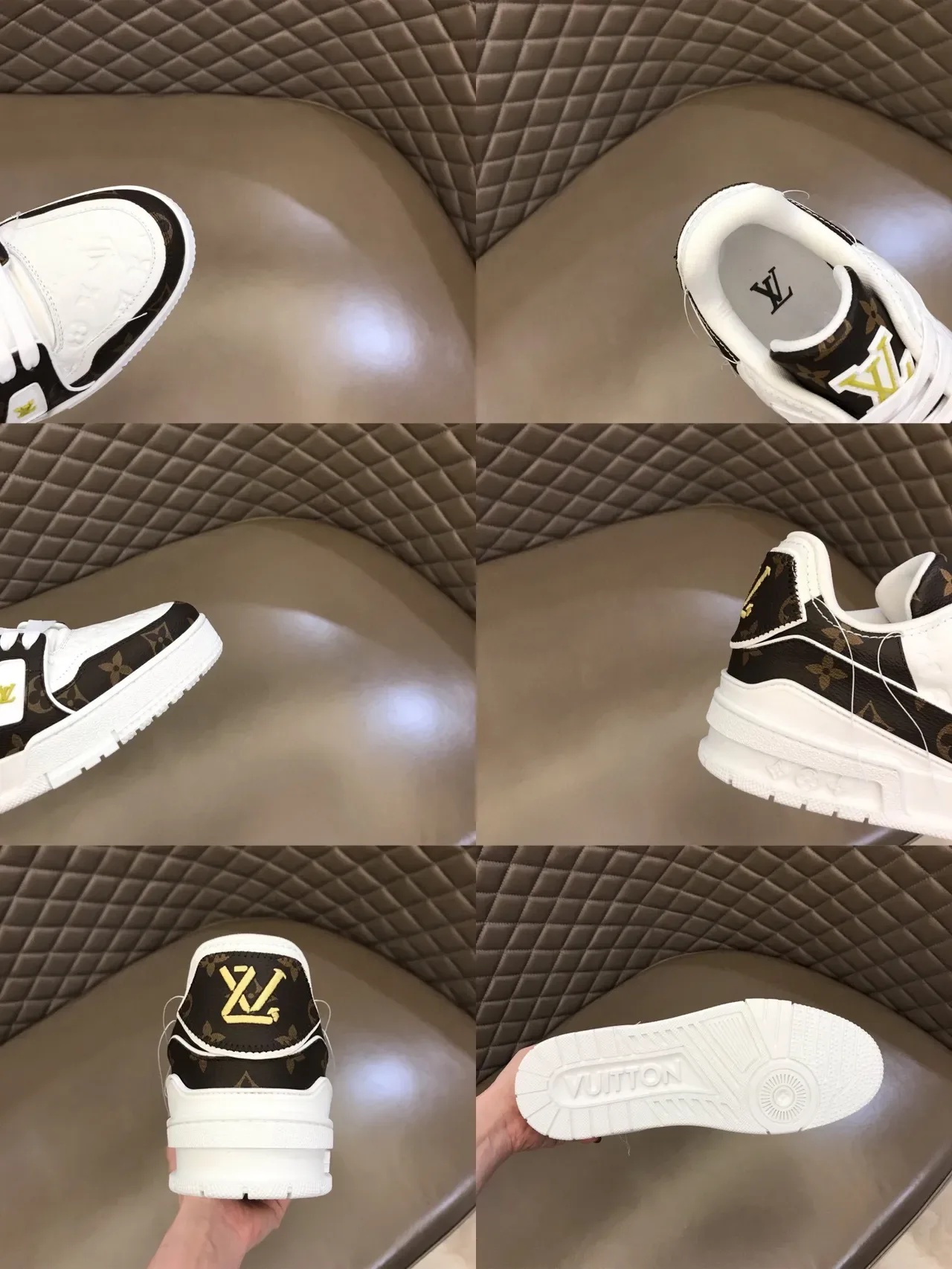 Louis Vuitton LV Trainer Brown White Monogram Canvas Leather Panels Lifestyle Sneakers 2