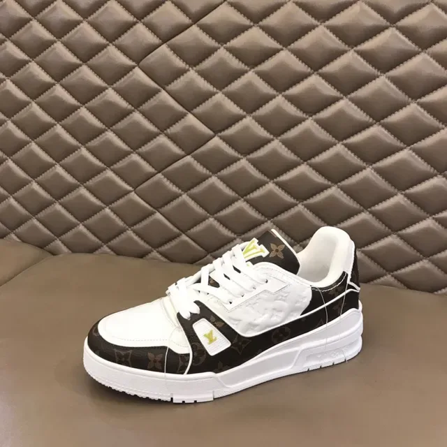Louis Vuitton LV Trainer Brown White Monogram Canvas Leather Panels Lifestyle Sneakers 5
