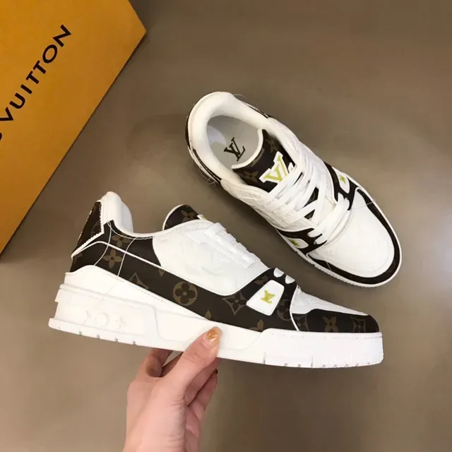 Louis Vuitton LV Trainer Brown White Monogram Canvas Leather Panels Lifestyle Sneakers 7