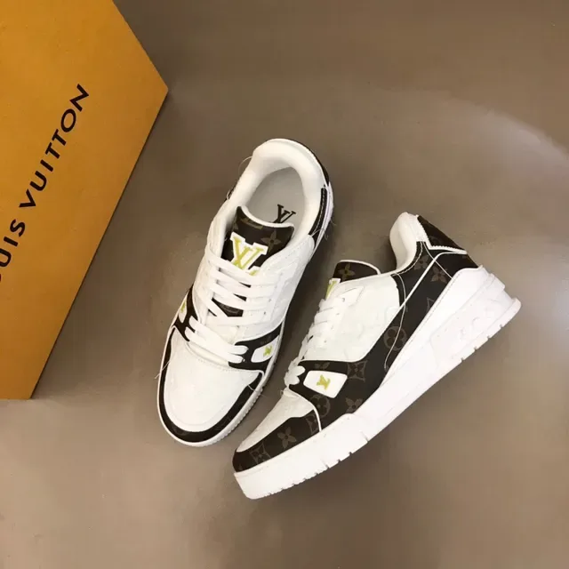 Louis Vuitton LV Trainer Brown White Monogram Canvas Leather Panels Lifestyle Sneakers 8
