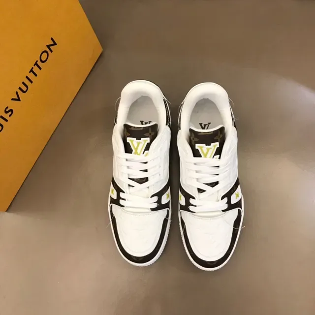 Louis Vuitton LV Trainer Brown White Monogram Canvas Leather Panels Lifestyle Sneakers 9