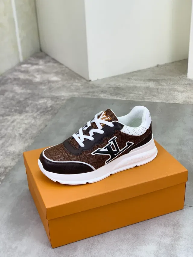 Louis Vuitton LV Trainer Brown White Monogram Canvas Oversized Logo Lifestyle Sneakers 4