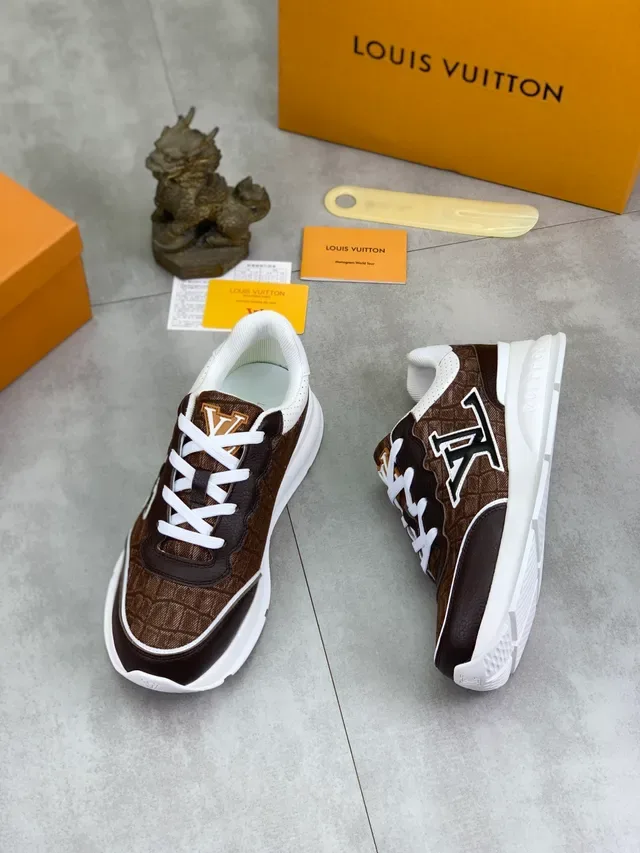 Louis Vuitton LV Trainer Brown White Monogram Canvas Oversized Logo Lifestyle Sneakers 5