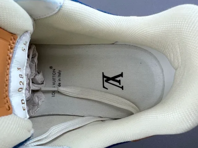 Louis Vuitton LV Trainer Navy Beige Denim Upper Monogram Print Lifestyle Tênis 8