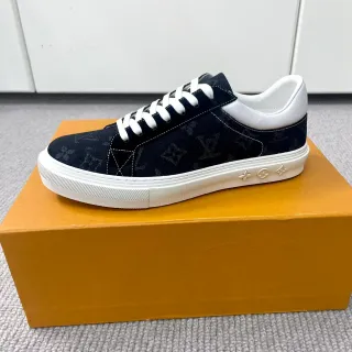 Louis Vuitton LV Trainer Navy White Monogram Canvas Cupsole Lifestyle Sneakers