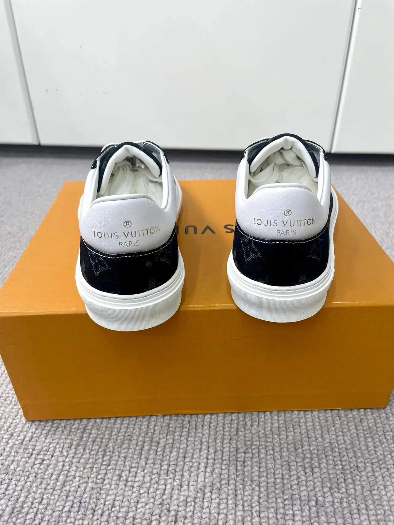 Louis Vuitton LV Trainer Sneakers Lifestyle Navy White Monogram Canvas Cupsole 3
