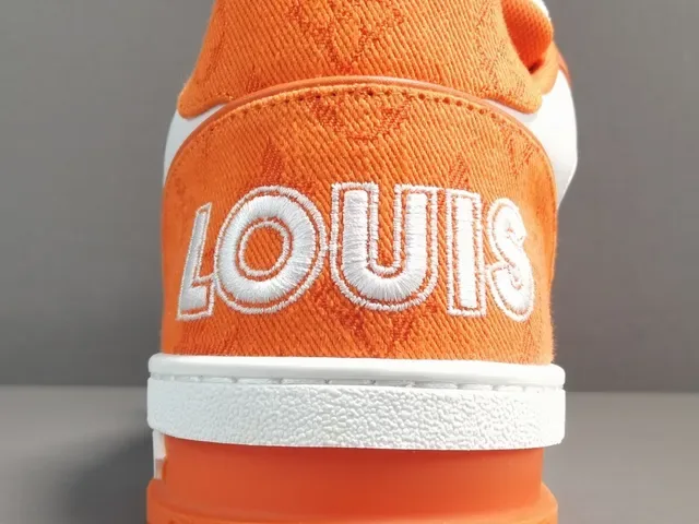Louis Vuitton LV Trainer Zapatillas Lifestyle Naranja y Blanco Low-Top de Capas Textil-Cuero-Malla 4