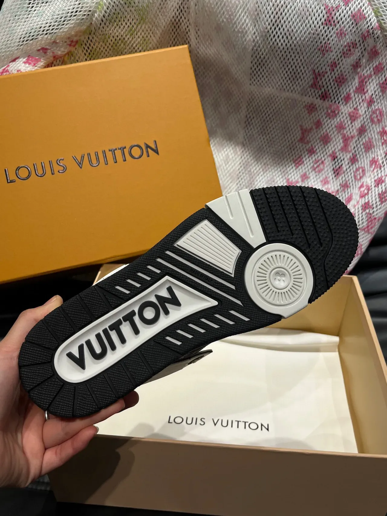Louis Vuitton LV Trainer White Black Monogrammed Side Panels Perforated Toe Cap Lifestyle Sneakers 9