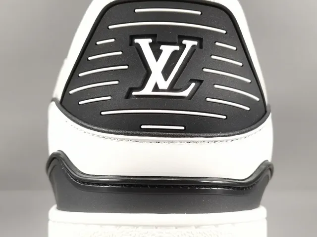 Louis Vuitton LV Trainer White Black Structured Layered Midsole Brick-Pattern Mesh Overlay Lifestyle Sneakers 6