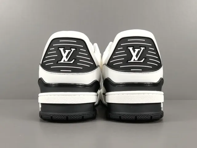 Louis Vuitton LV Trainer White Black Structured Layered Midsole Brick-Pattern Mesh Overlay Lifestyle Sneakers 17