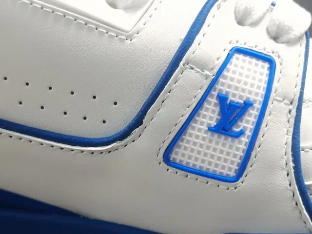 Louis Vuitton LV Trainer White Blue Low-Top Leather Upper Lifestyle Sneakers 2