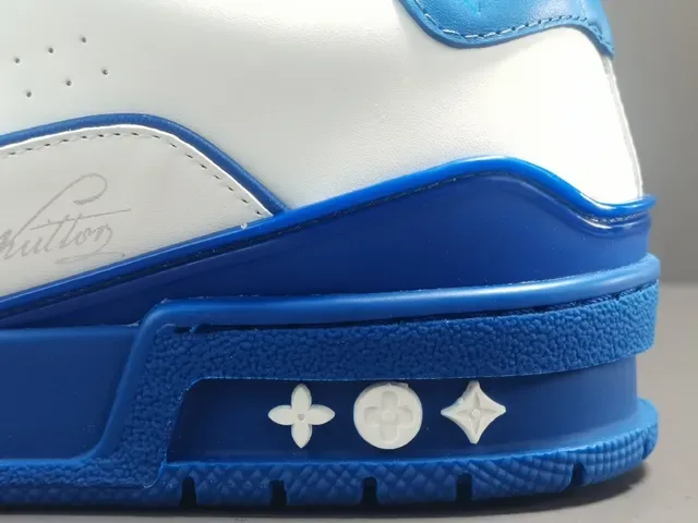 Louis Vuitton LV Trainer White Blue Low-Top Leather Upper Lifestyle Sneakers 8