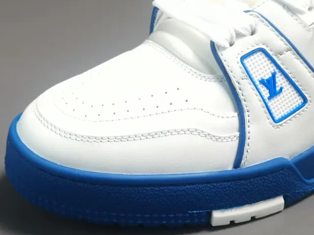 Louis Vuitton LV Trainer White Blue Low-Top Leather Upper Lifestyle Sneakers 9