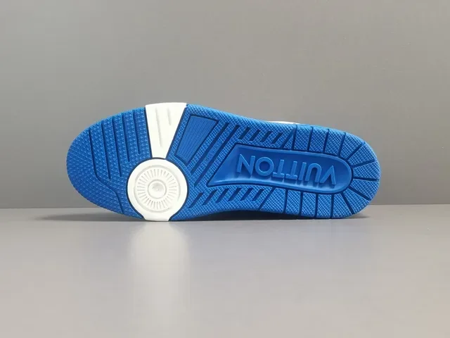 Louis Vuitton LV Trainer White Blue Low-Top Leather Upper Lifestyle Sneakers 11