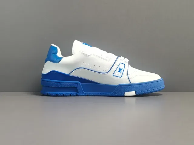Louis Vuitton LV Trainer White Blue Low-Top Leather Upper Lifestyle Sneakers 14