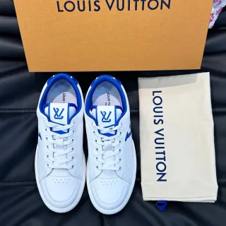 Louis Vuitton LV Trainer Zapatillas Lifestyle Blancas y Azules Low-Top de Cuero