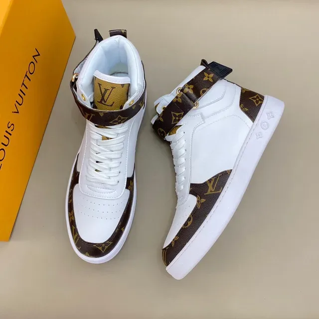 Louis Vuitton LV Trainer White Brown High-Top Monogram Canvas Lifestyle Sneakers 9