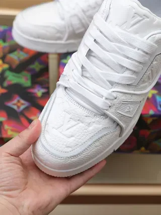Louis Vuitton LV Trainer White Embossed Monogram Leather Chunky Layered Sole Lifestyle Sneakers 7