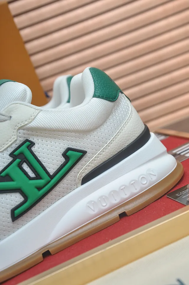 Louis Vuitton LV Trainer White Green Mesh Upper Sculpted Midsole Lifestyle Sneakers 2