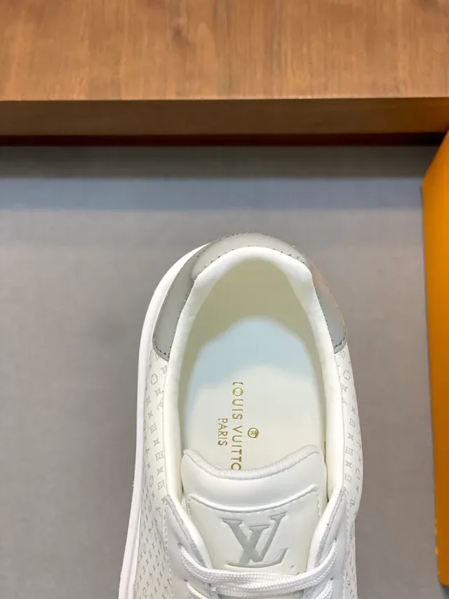 Louis Vuitton LV Trainer White Monogram-Print Leather Thick Layered Sole Lifestyle Sneakers 4