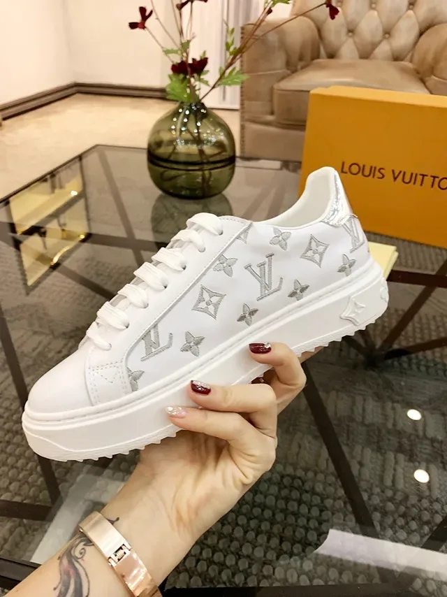 Louis Vuitton LV Trainer White Silver Low-Top Monogram-Print Lifestyle Sneakers 3