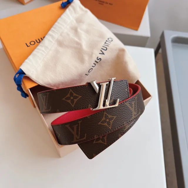 Louis Vuitton LV Twist Reversible Red and Monogram Eclipse Leather Belt 2
