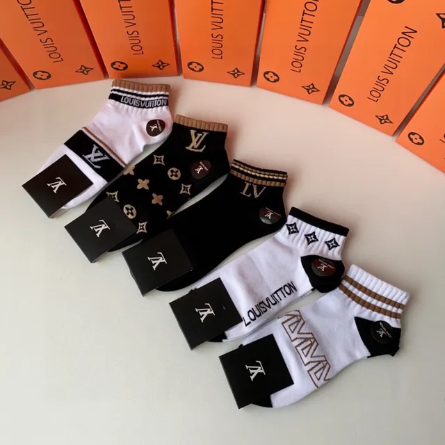 Louis Vuitton Monogram and Logo Calcetines de tobillo 4
