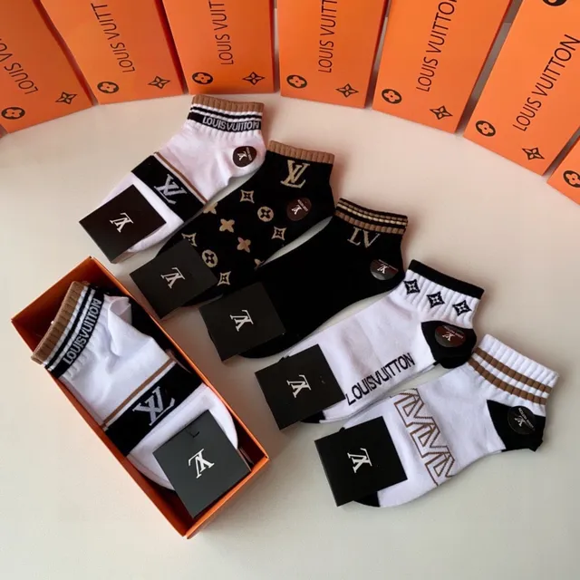 Louis Vuitton Monogram and Logo Calcetines de tobillo 5