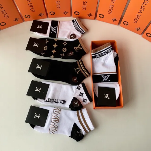 Louis Vuitton Monogram and Logo Calcetines de tobillo 6