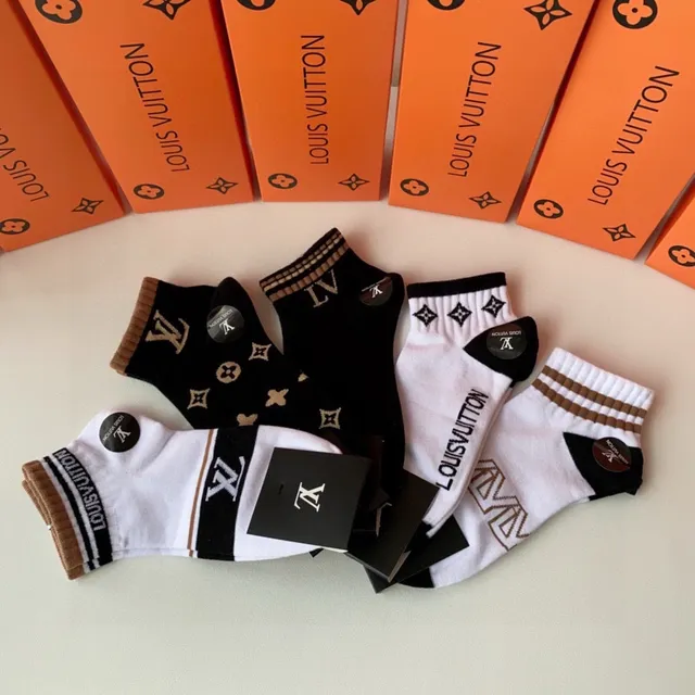 Louis Vuitton Monogram and Logo Calcetines de tobillo 7