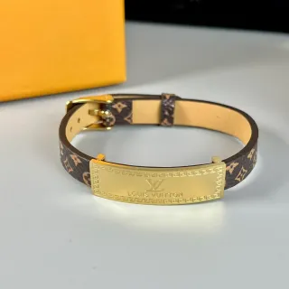 Louis Vuitton Monogram Canvas سوار بني بليك ذهبي