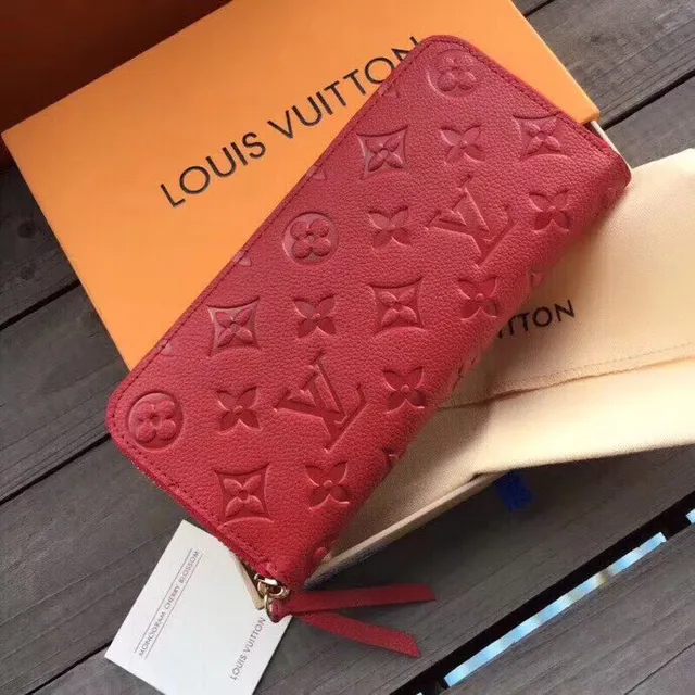 Louis Vuitton Monogram Empreinte Magenta Long Wallet 24