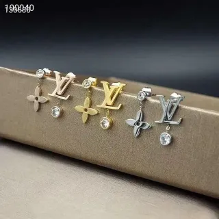 Louis Vuitton Monogram وردة كريستال أقراط قطرة